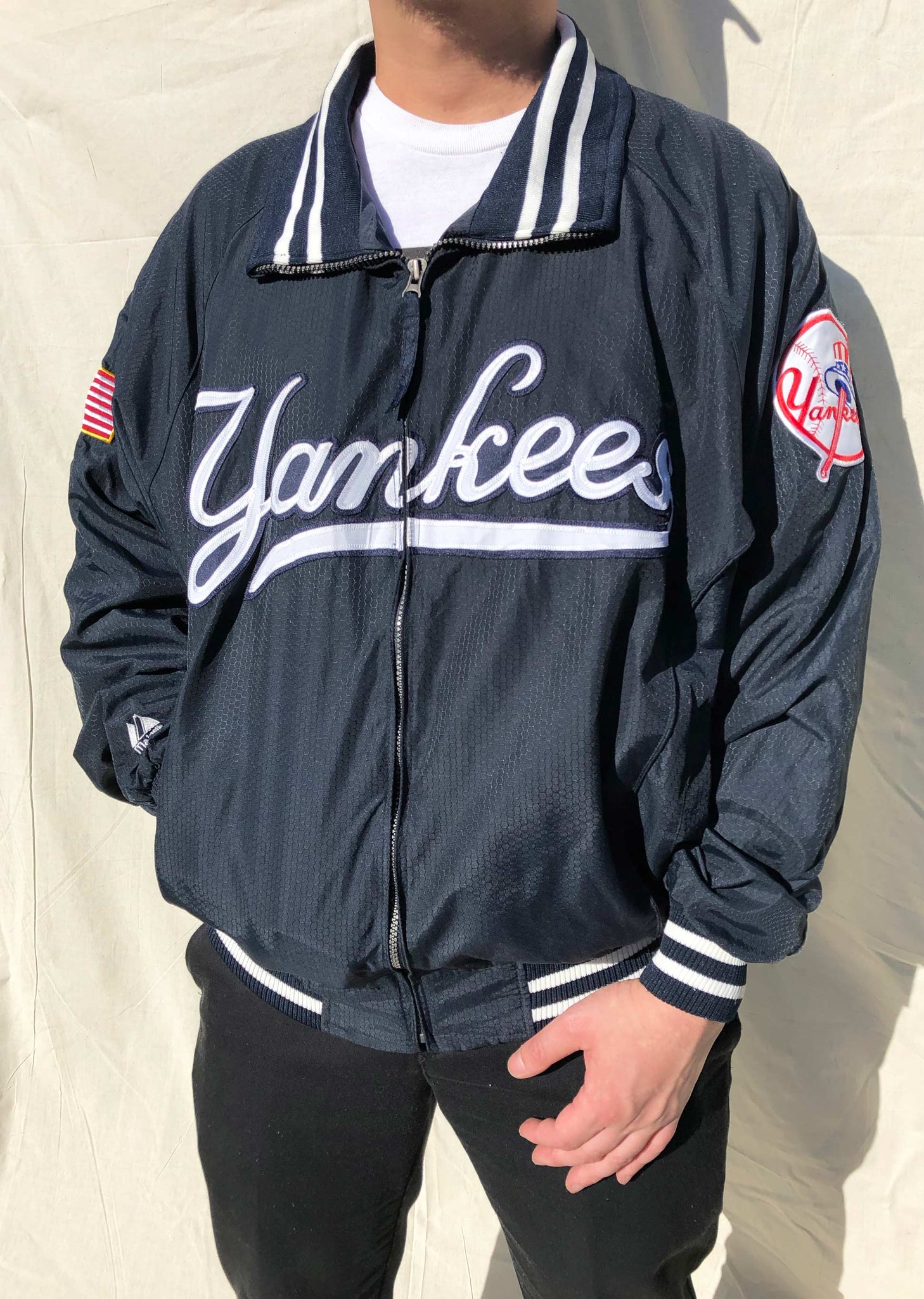 New York Yankees Vintage 90s Majestic Satin Bomber Jacket 