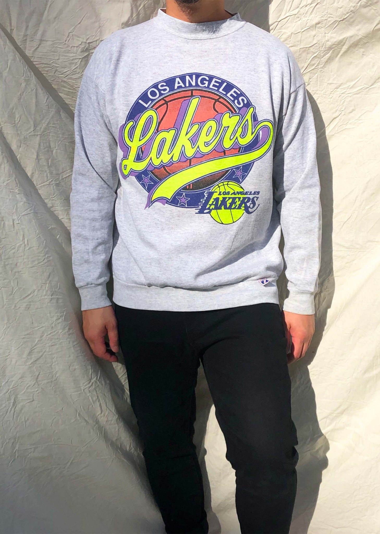 Vintage Puma 90's NBA Los Angeles Lakers Embroidered Sweater Grey (L) –  Chop Suey Official