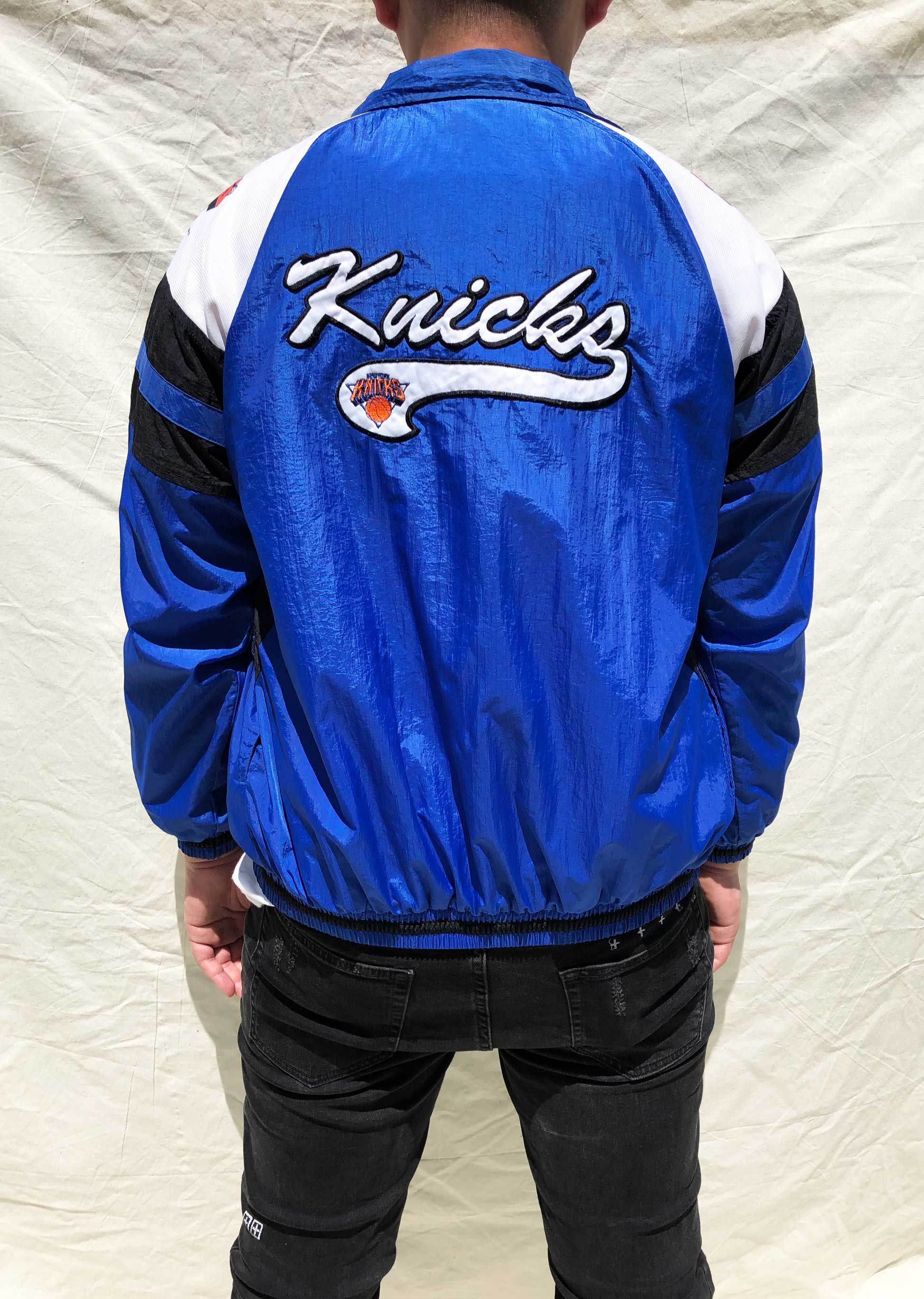 Black Vintage New York Knicks Varsity Jacket