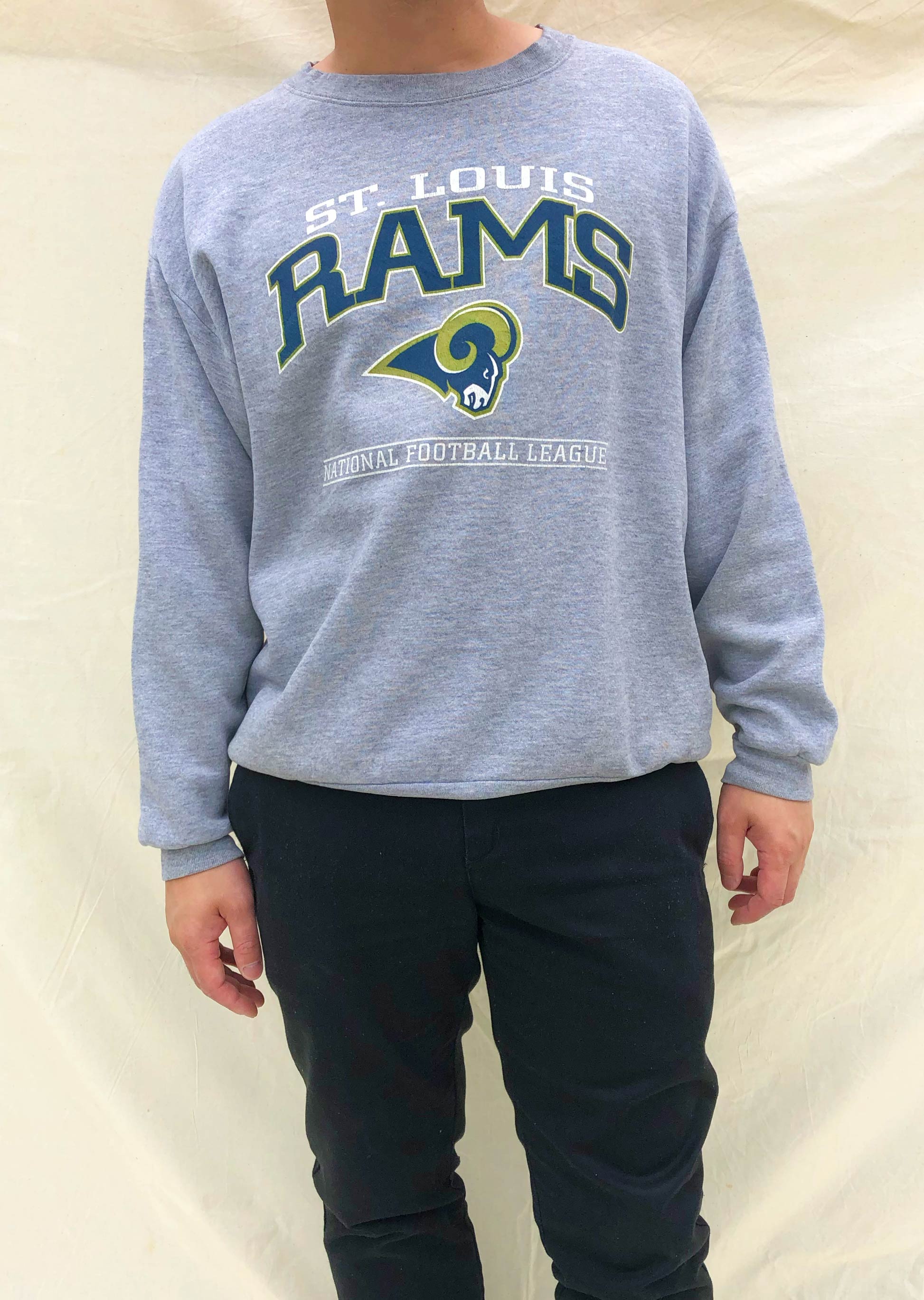 Los Angeles Rams Vintage NFL Crewneck Sweatshirt Sport Grey / 5XL